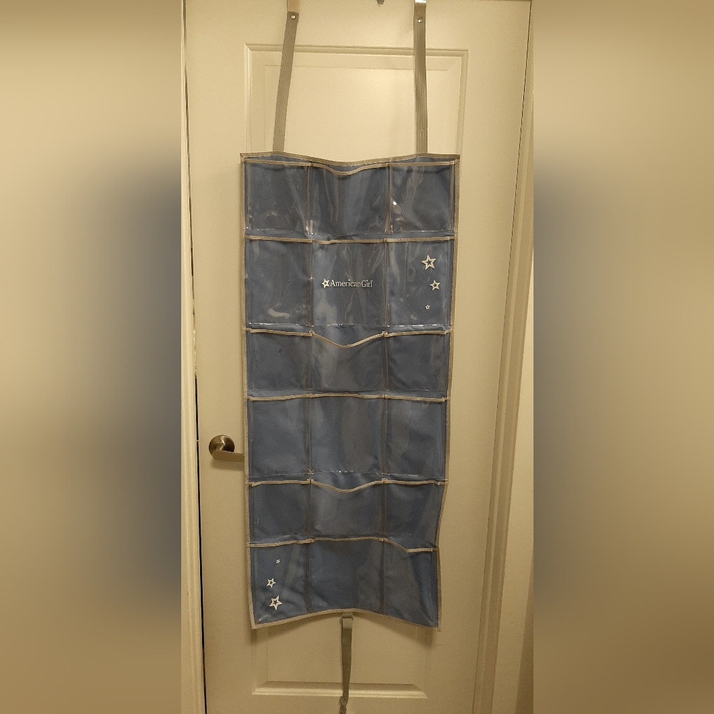 American Girl Over Door 18 Pocket Organizer For Clothes & Accessories Blue